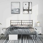 vidaXL Cadre de lit métal sans matelas avec tête de lit noir 135x190cm