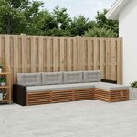vidaXL Ensemble de canapés d'extérieur 5 Pièces Naturel et gris clair