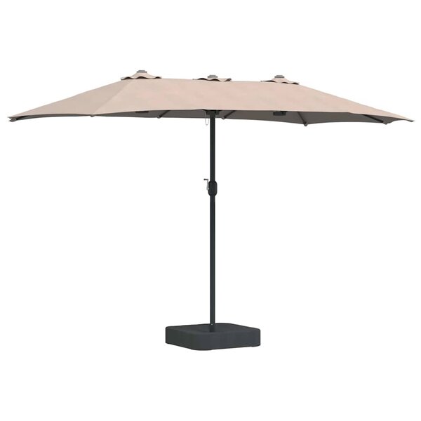 vidaXL Parasol de jardin Taupe 385 x 209 x 244 cm Polyester et Acier