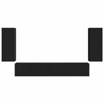 vidaXL Ensemble meuble TV 4 Pièces Noir Bois d'ingénierie