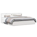 vidaXL Cadre de lit et tête de lit blanc 200x200 cm bois de pin massif