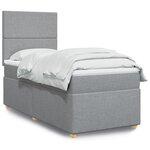 vidaXL Sommier à lattes de lit avec matelas gris clair 80x200 cm tissu