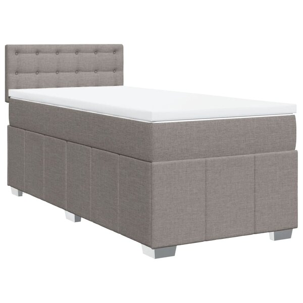 vidaXL Sommier à lattes de lit avec matelas Taupe 80x200 cm Tissu