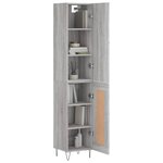 vidaXL Buffet haut Sonoma gris 34 5x34x180 cm Bois d'ingénierie