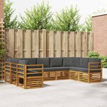 vidaXL Ensemble de canapé d'angle 9 Pièces Naturel et Anthracite