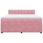 vidaXL Sommier à lattes de lit avec matelas Rose 180x200 cm Velours