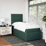 vidaXL Sommier à lattes de lit et matelas Vert foncé 80x200 cm Velours