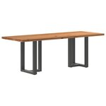 vidaXL Table à manger marron clair bois de chêne massif rectangulaire