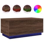 vidaXL Table basse avec lumières LED chêne marron 90x50x40 cm