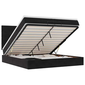 VidaXL Cadre de lit ottoman avec matelas noir 200x200cm velours