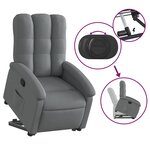 vidaXL Fauteuil inclinable Gris foncé Tissu