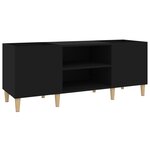 vidaXL Armoire à disques noir 121x38x48 cm bois d'ingénierie