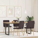 vidaXL Chaises à manger lot de 4 marron foncé tissu