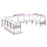 vidaXL Ensemble de canapé de jardin 9 Pièces Anthracite Acier