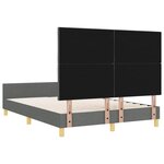 Cadre de lit gris foncé vidaXL 160x200 cm en tissu