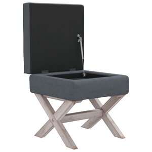 Tabouret de rangement 45 x 45 x 49 cm velours gris foncé 02_0010869