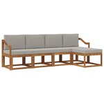 vidaXL Ensemble de canapés d'extérieur 5 Pièces Gris Naturel et Clair
