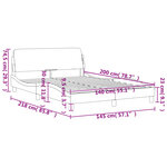 vidaXL Cadre de lit sans matelas gris clair 140x200 cm tissu