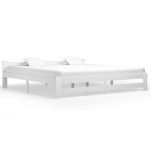 vidaXL Cadre de lit sans matelas blanc bois massif de pin 200x200 cm