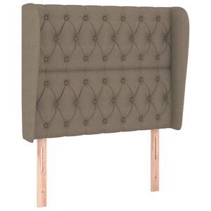 vidaXL Tête de lit avec oreilles Taupe 93x23x118/128 cm Tissu