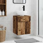 vidaXL Meuble de lavabo mural Bois ancien 39 x 41 x 64 5 cm