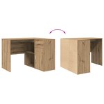 vidaXL Bureau d'angle en chêne artisanal 102x88x75 cm en bois d'ingénierie