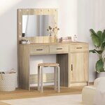 vidaXL Table de Toilette avec tiroir 2 Pièces Marron 40 x 41 x 75 cm