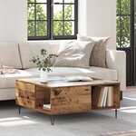 vidaXL Table basse Bois ancien 80 x 80 x 36 5 cm Bois d'ingénierie