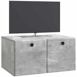 vidaXL Meuble TV mural 59 5 x 41 x 30 cm Gris béton Bois d'ingénierie