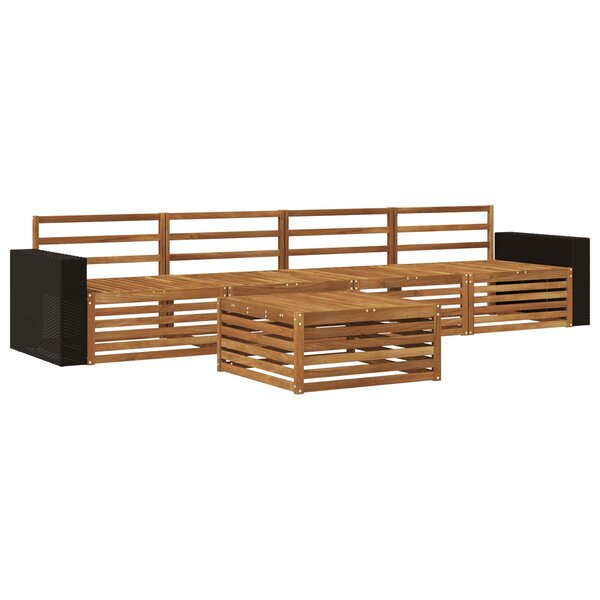 vidaXL Ensemble de canapés d'extérieur 5 pc Naturel