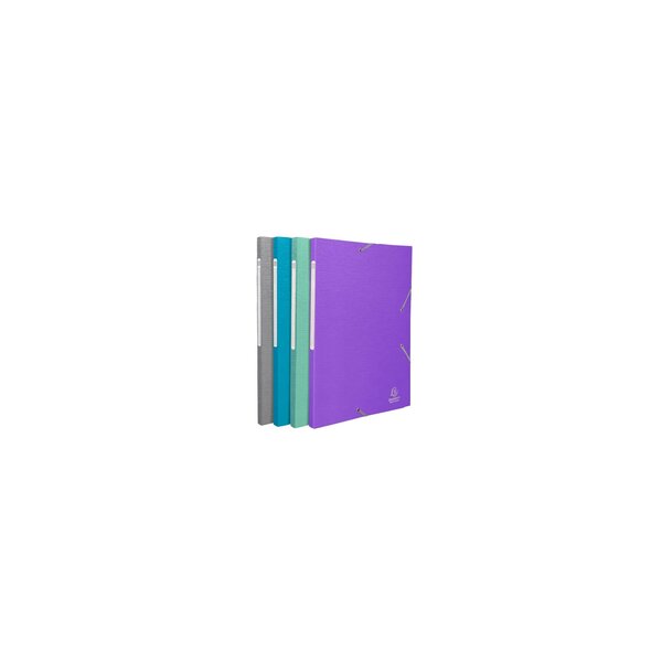 Chemises À Élastiques À Rabats Maxi Capacity Carte Enduite Teksto - A4 - Couleurs Assorties - X 24 - Exacompta