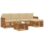 vidaXL Ensemble de canapés d'extérieur 6 pc Naturel et Beige