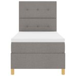 vidaXL Lit à ressort LED avec matelas Taupe 100 x 200 cm tissu