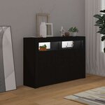 vidaXL Buffet avec lumières LED noir 115 5x30x75 cm