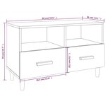 vidaXL Meuble TV Blanc brillant 80x36x50 cm Bois d'ingénierie