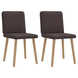 vidaXL Chaises à manger lot de 2 marron foncé tissu