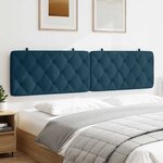 vidaXL Coussin de tête de lit bleu 200 cm velours