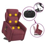 vidaXL Fauteuil inclinable de massage électrique Rouge bordeaux Tissu