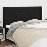 vidaXL Tête de lit avec oreilles Noir 203x16x118/128 cm Tissu