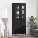 vidaXL Haut Armoire Chêne noir 69 5 x 34 x 180 cm Bois d'ingénierie