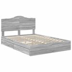 vidaXL Lit de Rangement Gris Sonoma 150 x 200 cm Bois d'ingénierie