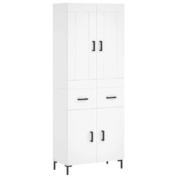 vidaXL Buffet haut Blanc 69 5x34x180 cm Bois d'ingénierie