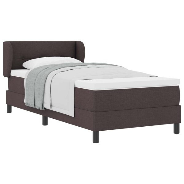 vidaXL Lit à ressorts avec matelas Marron foncé 80 x 200 cm tissu