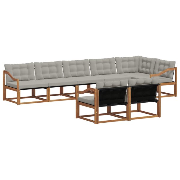 vidaXL Ensemble de canapés d'extérieur 8 pc Gris Naturel et Clair