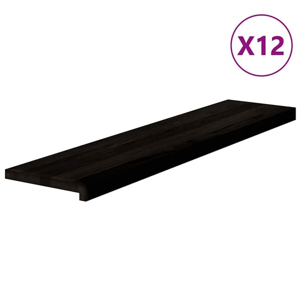 vidaXL Marches d'escalier 12 Pièces marron foncé 110x30x2 cm chêne massif