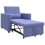 vidaXL Canapé Lit Simple Bleu jean 90 x 165 x 87 cm tissu