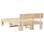 vidaXL Cadre de lit avec tête de lit Naturel 135 x 190 cm Pin massif