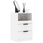 vidaXL Table de chevet Blanc Bois d'ingénierie
