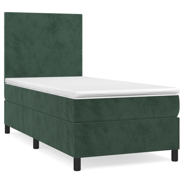 vidaXL Sommier à lattes de lit et matelas Vert foncé 80x200 cm Velours