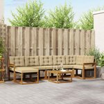 vidaXL Ensemble de canapés d'extérieur 8 pc Naturel et Beige
